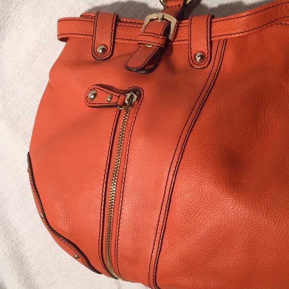 Etienne Aigner Orange Leather Shoulder Bag - Picture 2 of 8